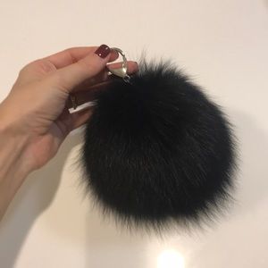 Black fur bag charm